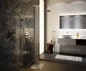 Bora Sensor Power-Safe - touchless wall-mounted basin faucet for cold or mixed water. Algeo - concealed shower faucet. Sera - point shower set