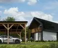 Carport solarny SunRoof o biodegradowalnej podkonstrukcji generujący zieloną energię