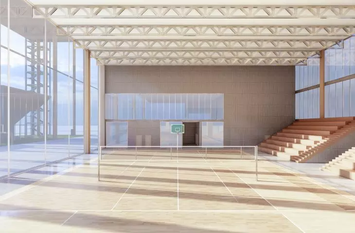 VARSO SPORT project, sports building has transparent facade