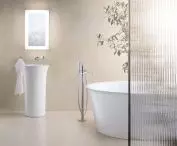 Consistent design elements of White Tulip faucets