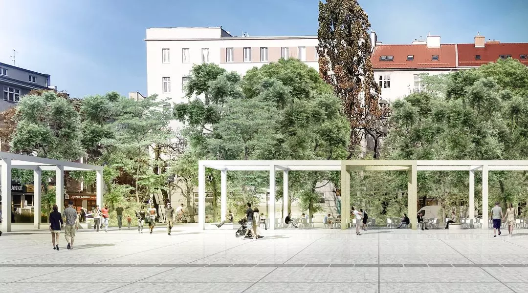 Wyróżnienie (ex aequo) w konkursie Pirs Przyszłości, plac wejściowy