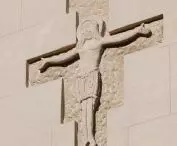 Crucifix on the facade of the chapel