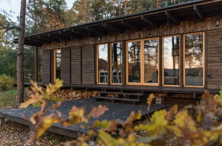 Forest Gazebo, windows are located on the west side