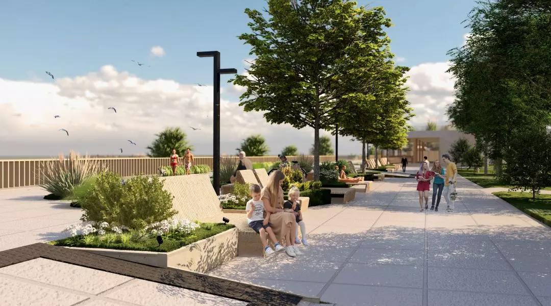 II Nagroda w konkursie na projekt Promenady Nadmorskiej w Ustce, wizualizacje