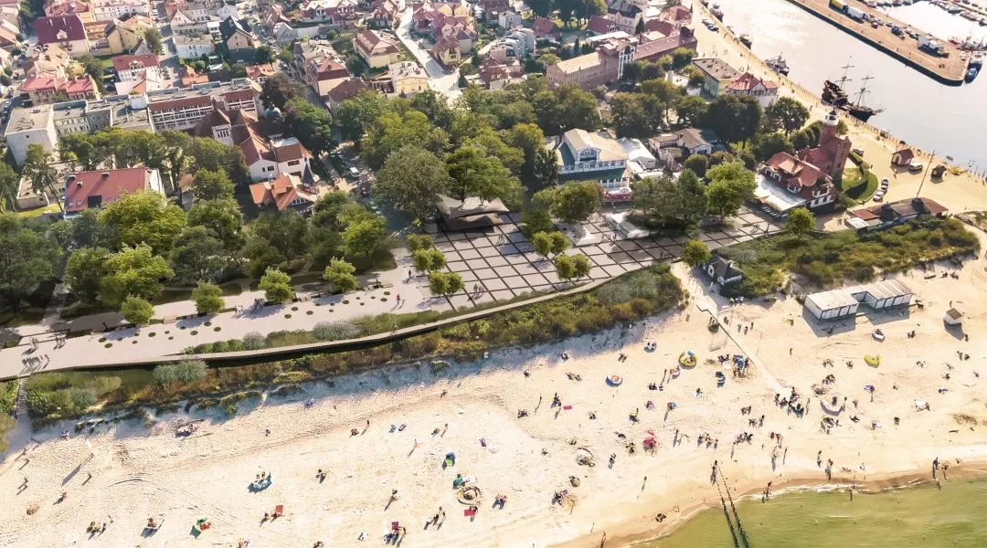 II Nagroda w konkursie na projekt Promenady Nadmorskiej w Ustce, wizualizacje