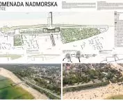 II Nagroda w konkursie na projekt Promenady Nadmorskiej w Ustce, plansza konkursowa
