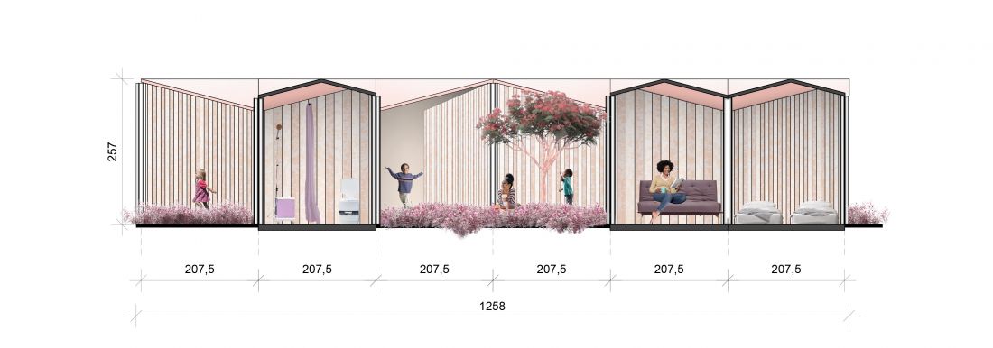 Projekt Gan House,
przekrój