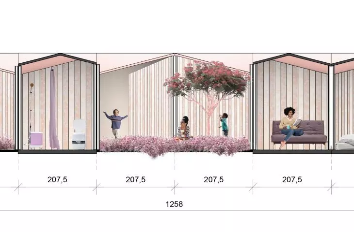 Fan House project, cross-section