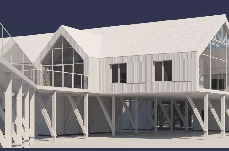 Projekt obserwatorium w Ostoi Ciemnego Nieba, budynek naukowy