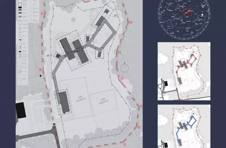 Projekt obserwatorium w Ostoi Ciemnego Nieba, zagospodarowanie terenu