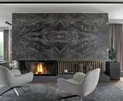 Living room with fireplace