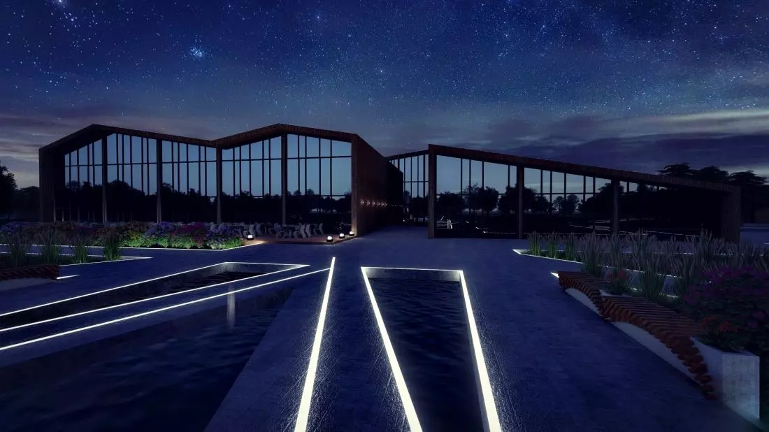  Projekt kompleksu
produkcji cydru w Belsku Dużym nocą