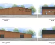 Elevations of the warehouse and production building