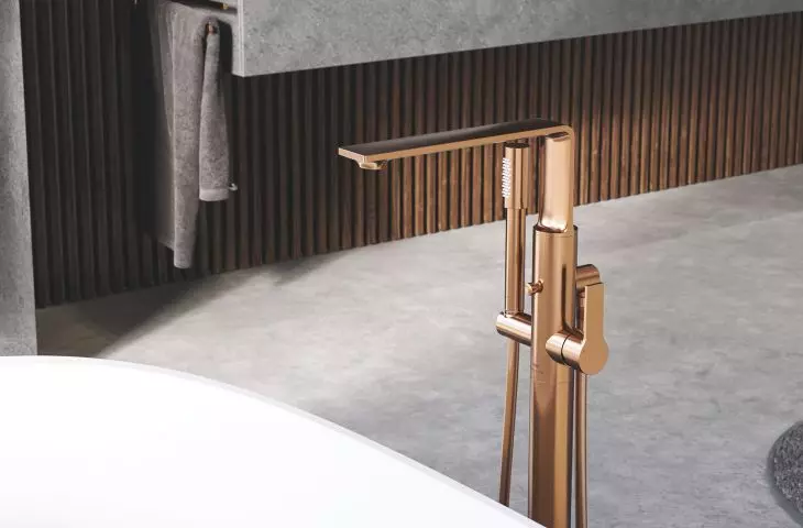 GROHE Allure Brushed Warm Sunset freestanding bathtub faucet