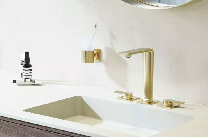 bateria umywalkowa trzyotworowa GROHE Allure Brushed Cool Sunrise