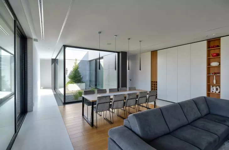 Living room with dining room