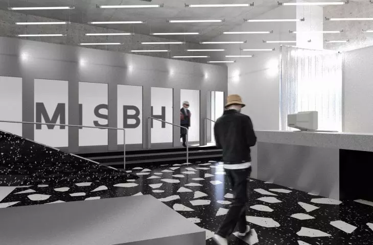 Wnętrze showroomu MISBHV, strefa wejścia