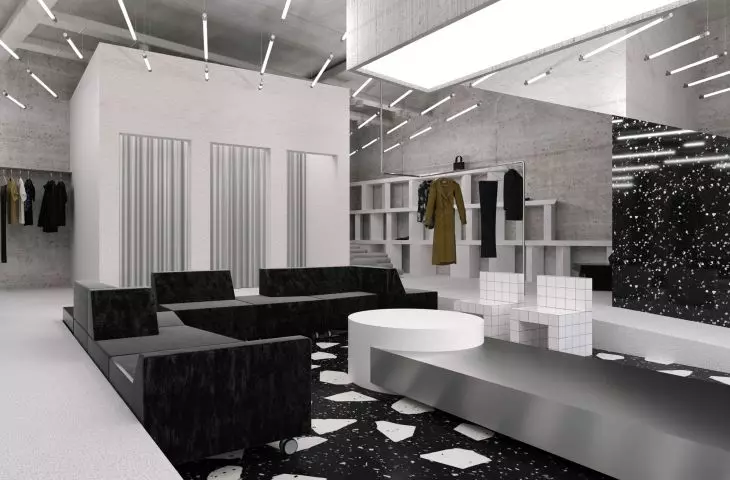 Wnętrze showroomu MISBHV, przymierzalnie