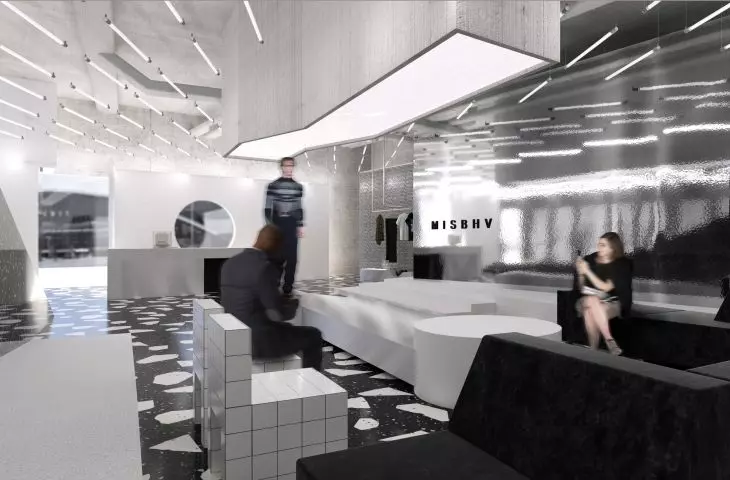 Wnętrze showroomu MISBHV, pokaz mody