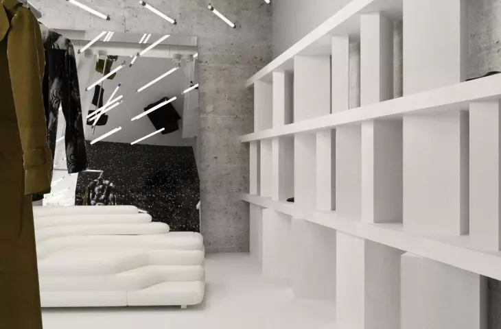 Wnętrze showroomu MISBHV, strefa dodatków