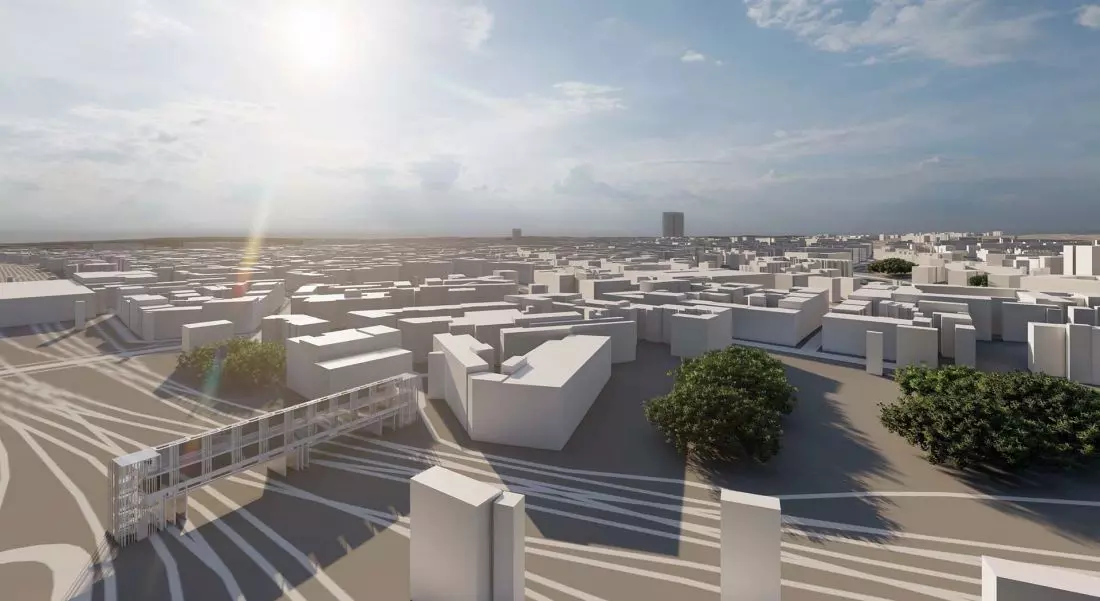 propozycja mostu nad torami kolejowymi w centrum Katowic