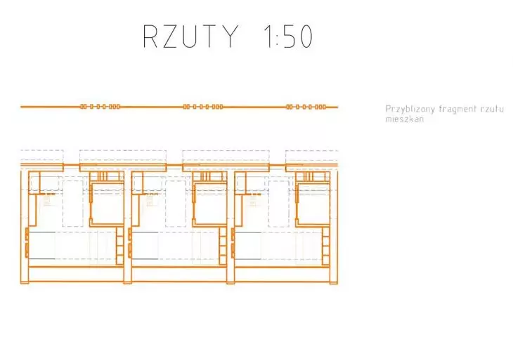 Although the size of the apartments is 25 m2, the project provides for comfortable use by people with limited mobility