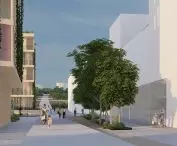 Projekt Urban Pill, ciąg pieszy z widokiem na Mistrzejowice
