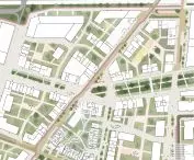 Projekt Urban Pill, rzut fragmentu osiedla, sytuacja