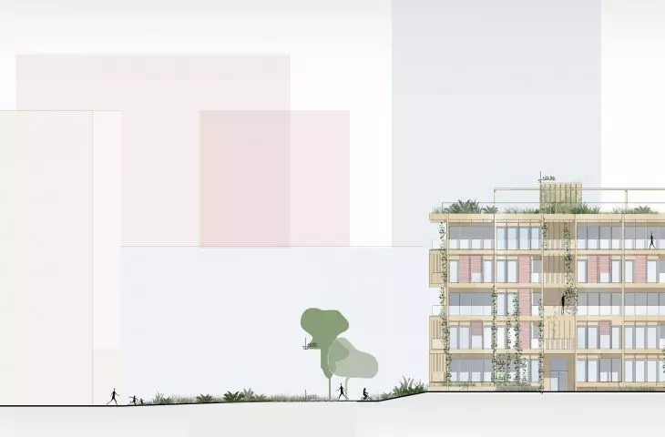 Projekt Urban Pill, elewacja południowo-zachodnia