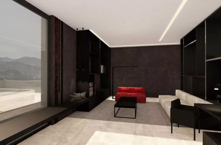 Living room on the second floor