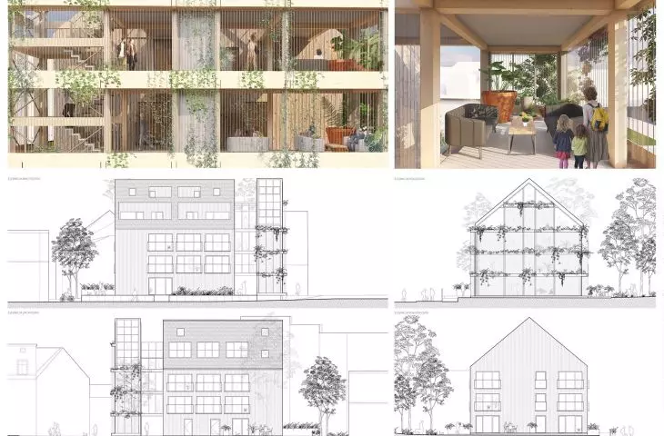 wooden facade brings you closer to nature and harmonizes with the surrounding buildings
