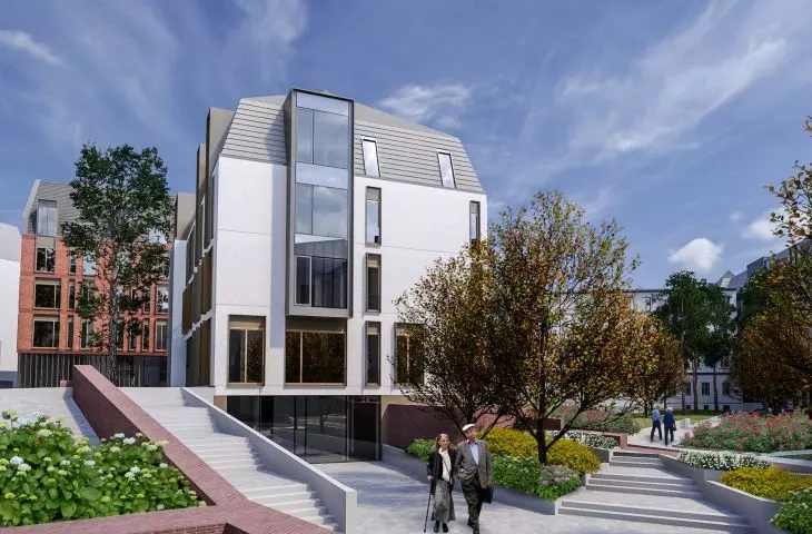 Senior center in former city hospital on Szkolna Street in Poznan - visualization