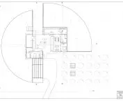 The space has been divided into 3 zones: living, household and living area