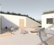 Atrium, which, thanks to its suitable location on the plot, will be enveloped by the southwestern sun all the time