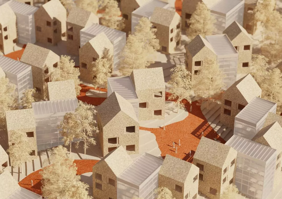 architekturę osiedla
tworzą powtarzalne, modułowe jednostki, różnorodnie położone