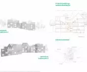 Projekt Co-living California, przekrój, schemat konstrukcji