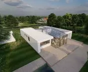 kubatura domu, jest zaprojektowana w taki sposób, żeby gromadzić jak największą ilość ciepła z promieni słonecznych