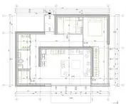 Prefabricated house, floor plan, option 4