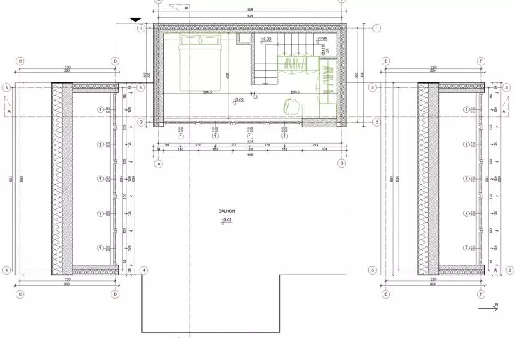 Dom prefabrykowany, rzut, opcja 6