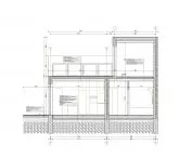 Prefabricated house, cross-section B-B