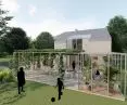 zieleń łagodnie przeplata się z architekturą i wchodzi do wnętrza