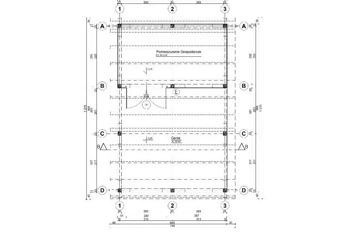 First floor plan of the garage