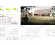 In addition to the shape of the body of the house, additional solutions and energy-saving devices have been planned in the house