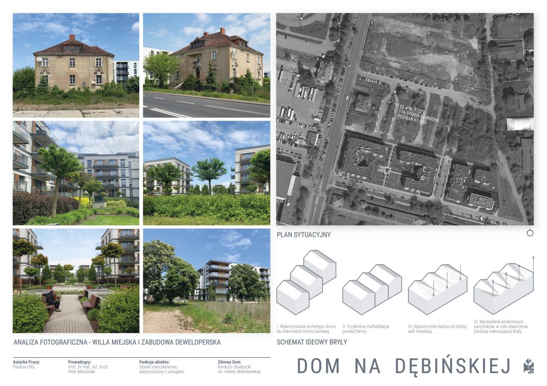 Dom na Dębińskiej,
położenie, willa miejska