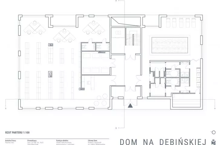 Dom na Dębińskiej, rzut parteru