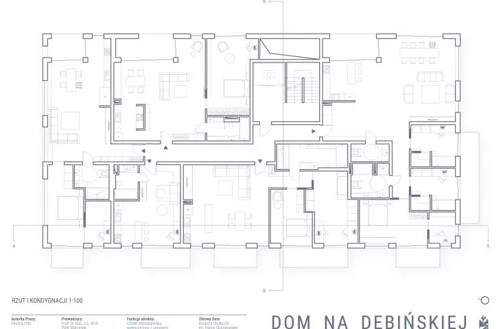 Dom na Dębińskiej, rzut 1 kondygnacji