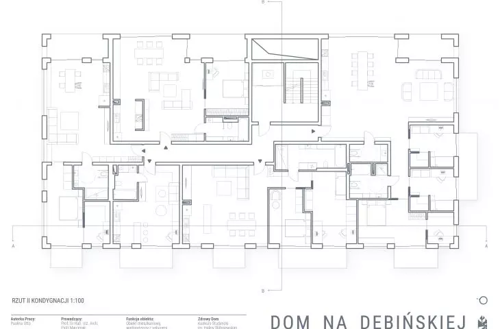 House on Debinska Street, 2-storey plan