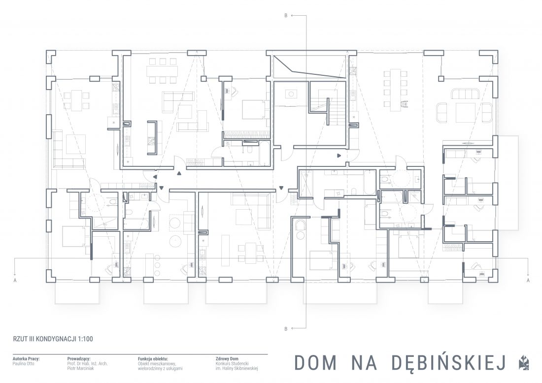  Dom na Dębińskiej,
rzut 3 kondygnacji