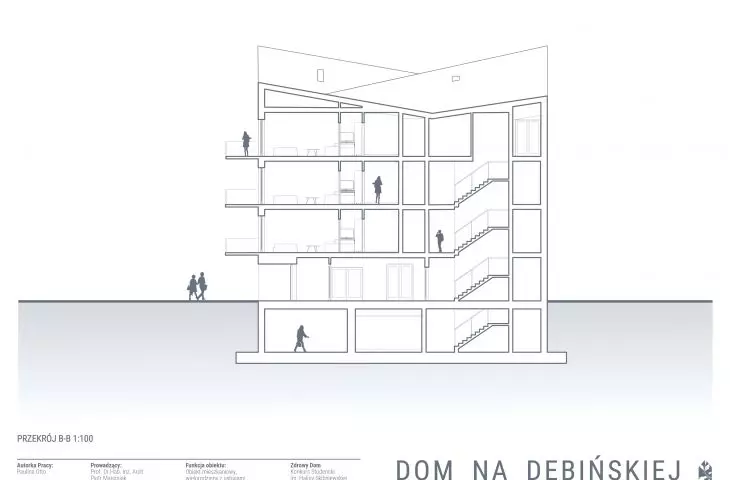 House on Debinska Street, cross section B-B