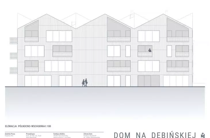 House on Debinska Street, northeast elevation